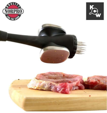 ที่ทุบเนื้อสแตนเลส 3 หัว Norpro 7036 สีแดงดำ_8